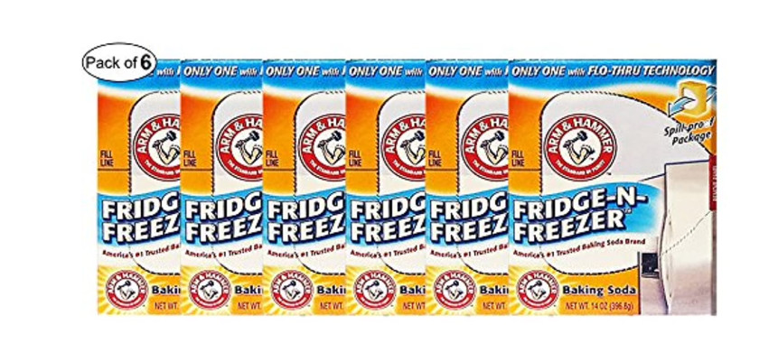 (6 pack) ARM & HAMMER Baking Soda Fridge-n-Freezer Odor Absorber, 14 oz Box