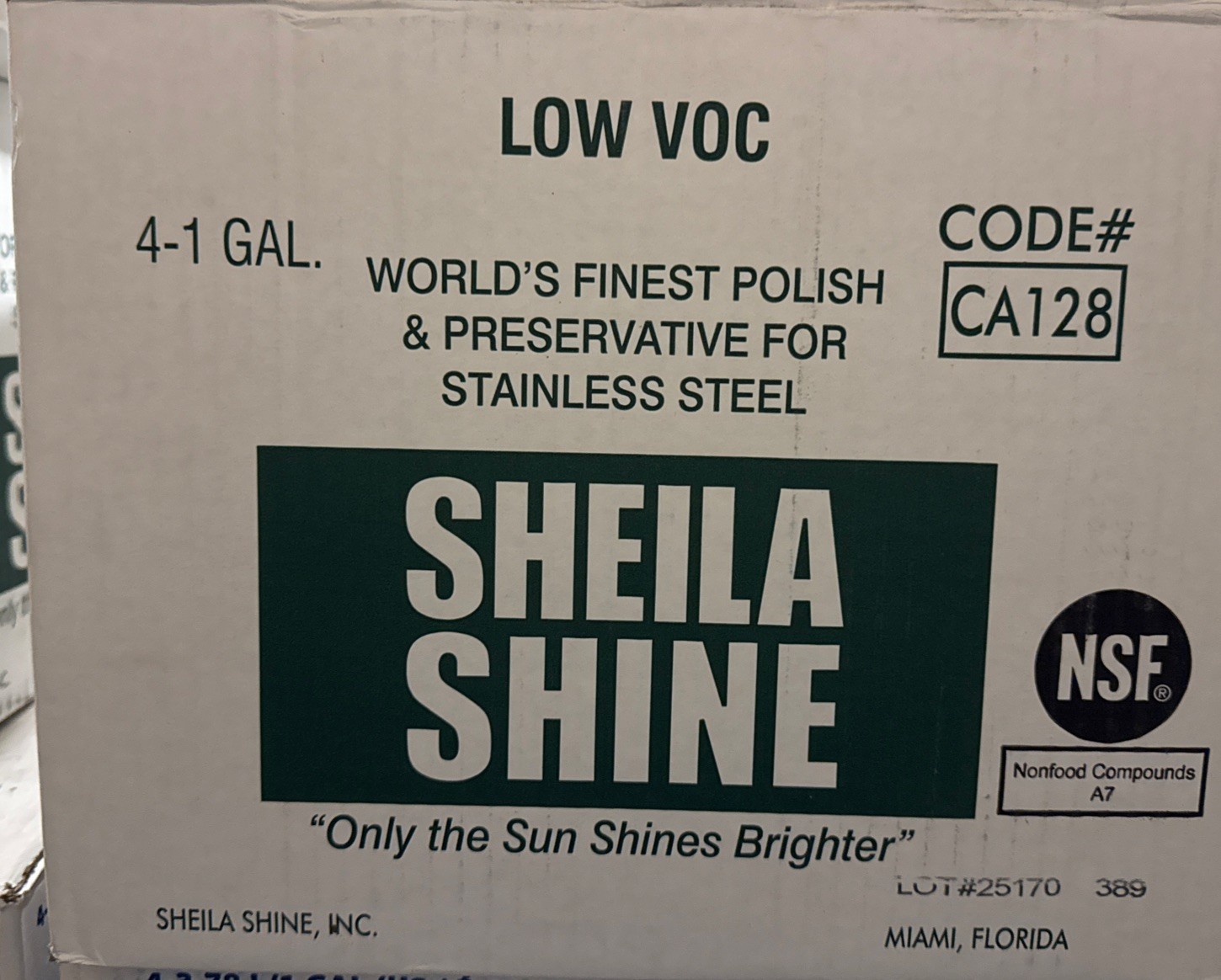 Sheila Shine SSCA128 1 gal Low VOC Stainless Steel Cleaner & Polish (4/CT) New