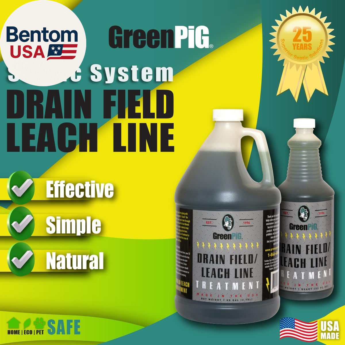 Drain Field Cleaner, Septic Safe Drain Clog Remover, Treatment for Quickly Clear