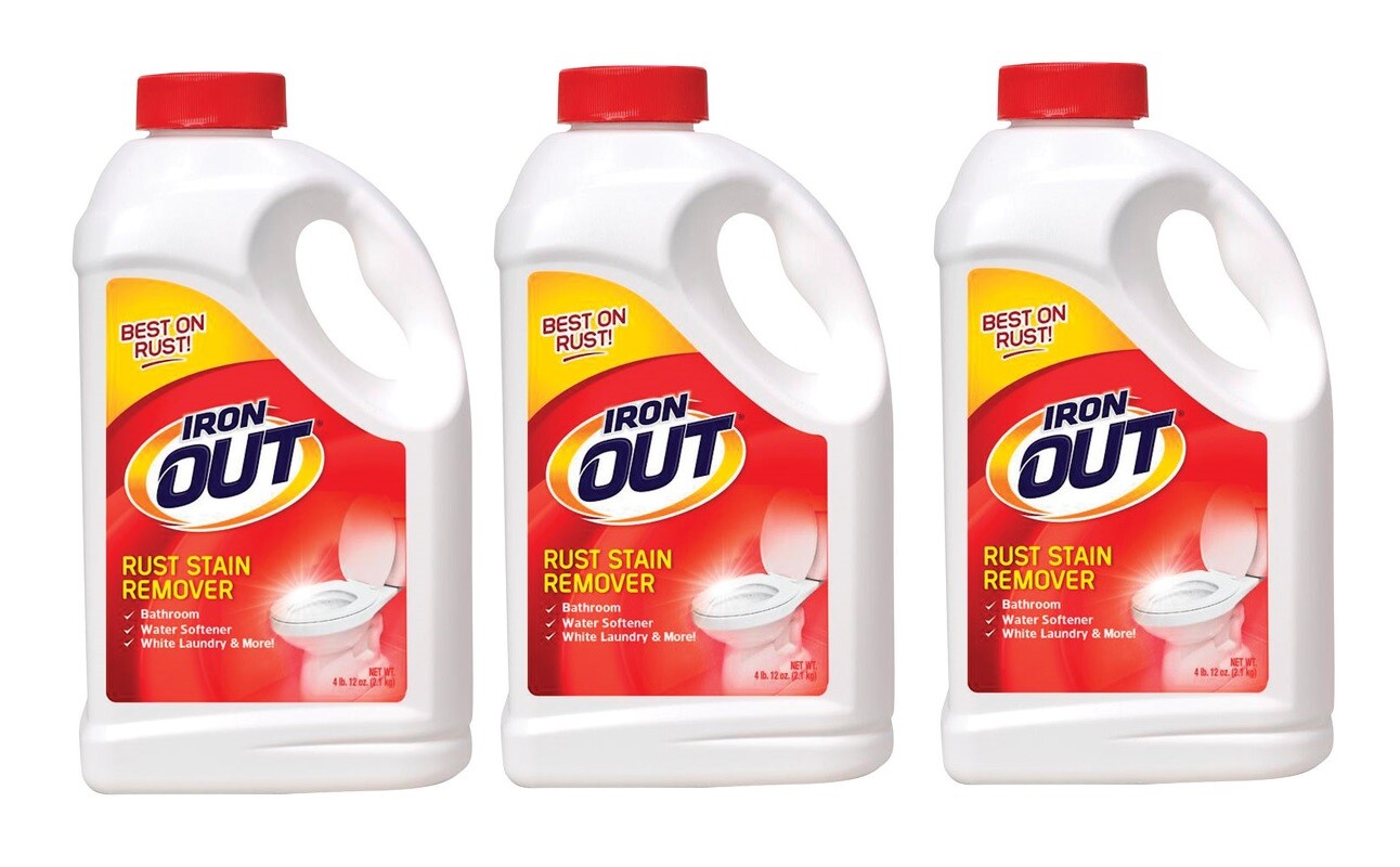 3~ IRON OUT Powder Multi Surface Rust Stain Remover 28oz Bowl Cleaner IO30N