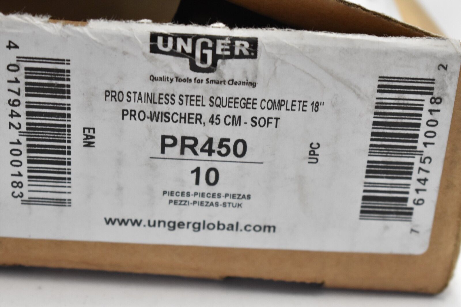 Unger 10 Pack Pro Stainless Steel Squeegee Complete 18″ Pro Wischer PR450