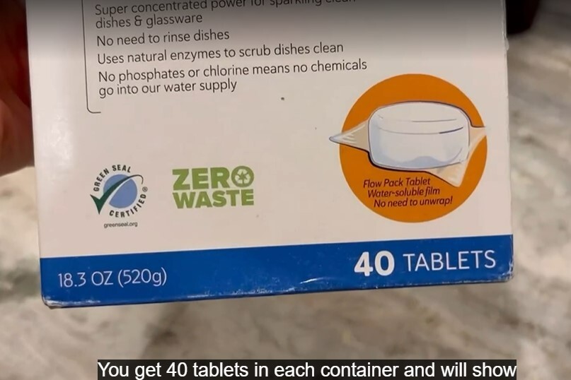 Dishwasher Tablets Natural Dish Cleaner Detergent Dishwashing Soap Tabs – 40 pcs