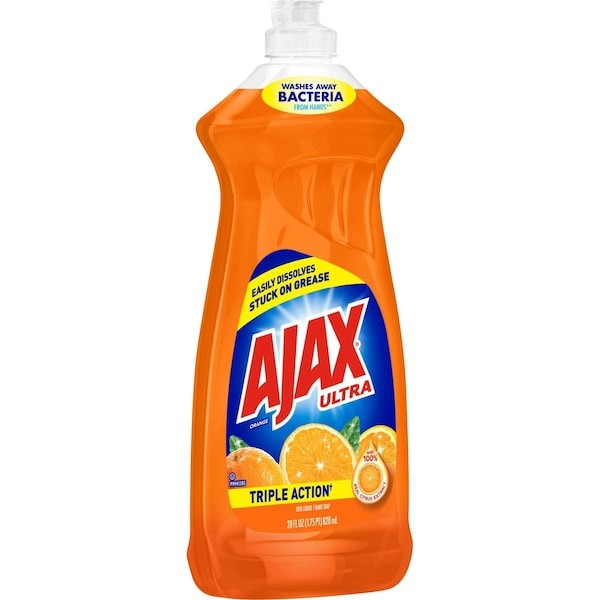 Ajax 144678 Dish Soap, Bottle, 28 Oz, Orange, Liquid, Pk9