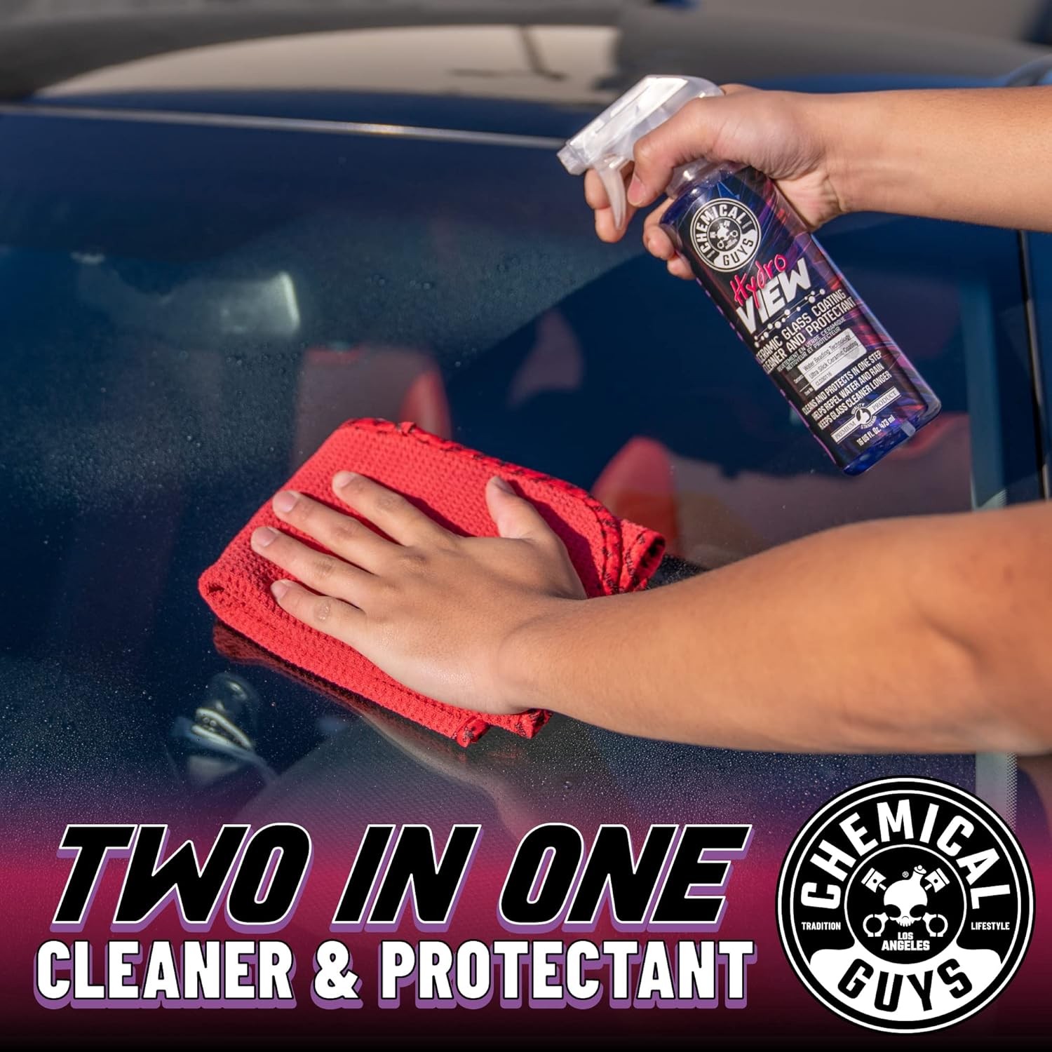 Chemical Guys HydroView Ceramic Glass Cleaner & Coating – Cleans & Adds Hydropho