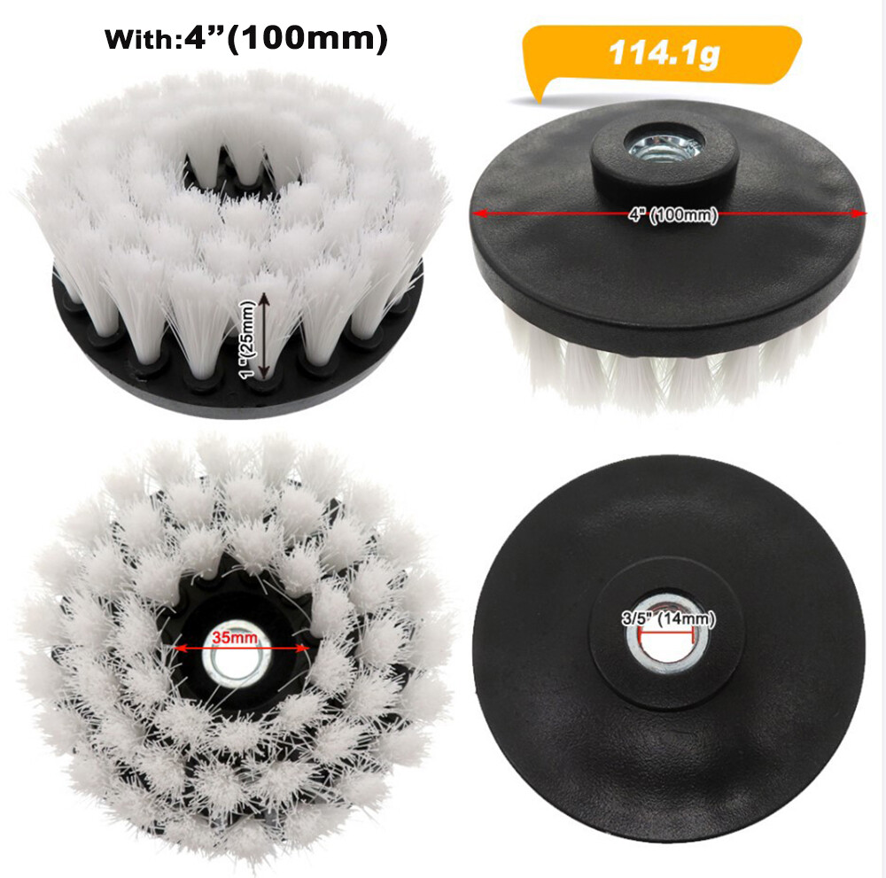 Scrub Brush Upholstery Car Seat Carpet Mat 4″ 5″ Round Power Drill Attachment