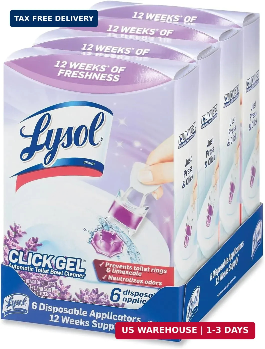 Lysol Click Gel Automatic Toilet Bowl Cleaner, Bathroom Essentials, Toilet Fresh