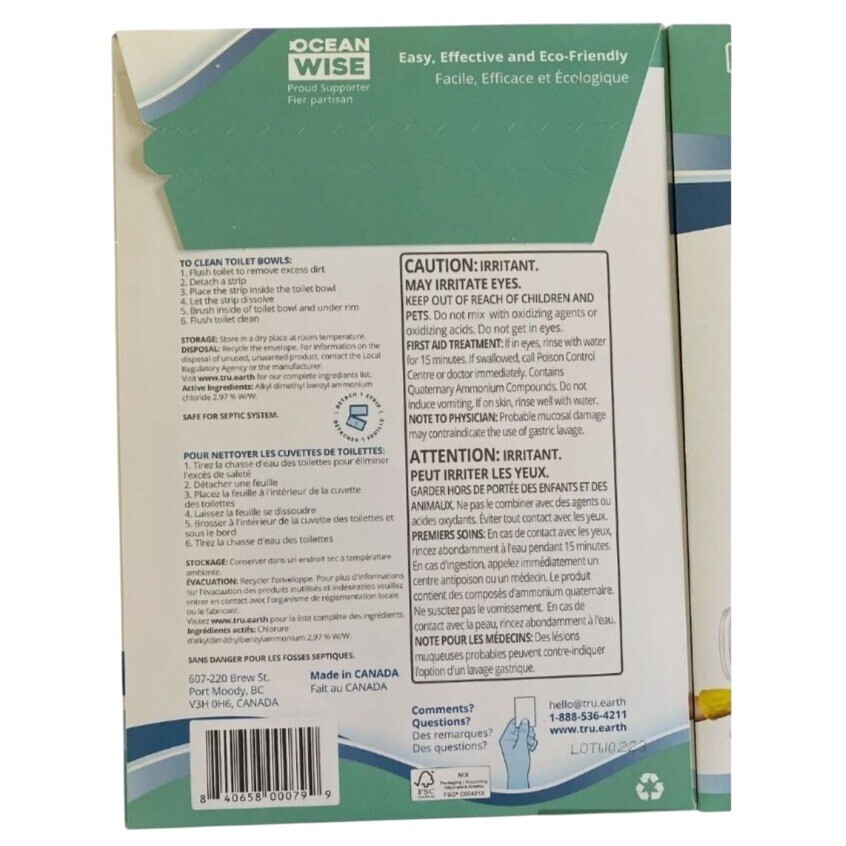 Tru Earth Toilet Bowl Cleaner 24 Eco-Strips Ultra Concentrated (2 Packs of 12)
