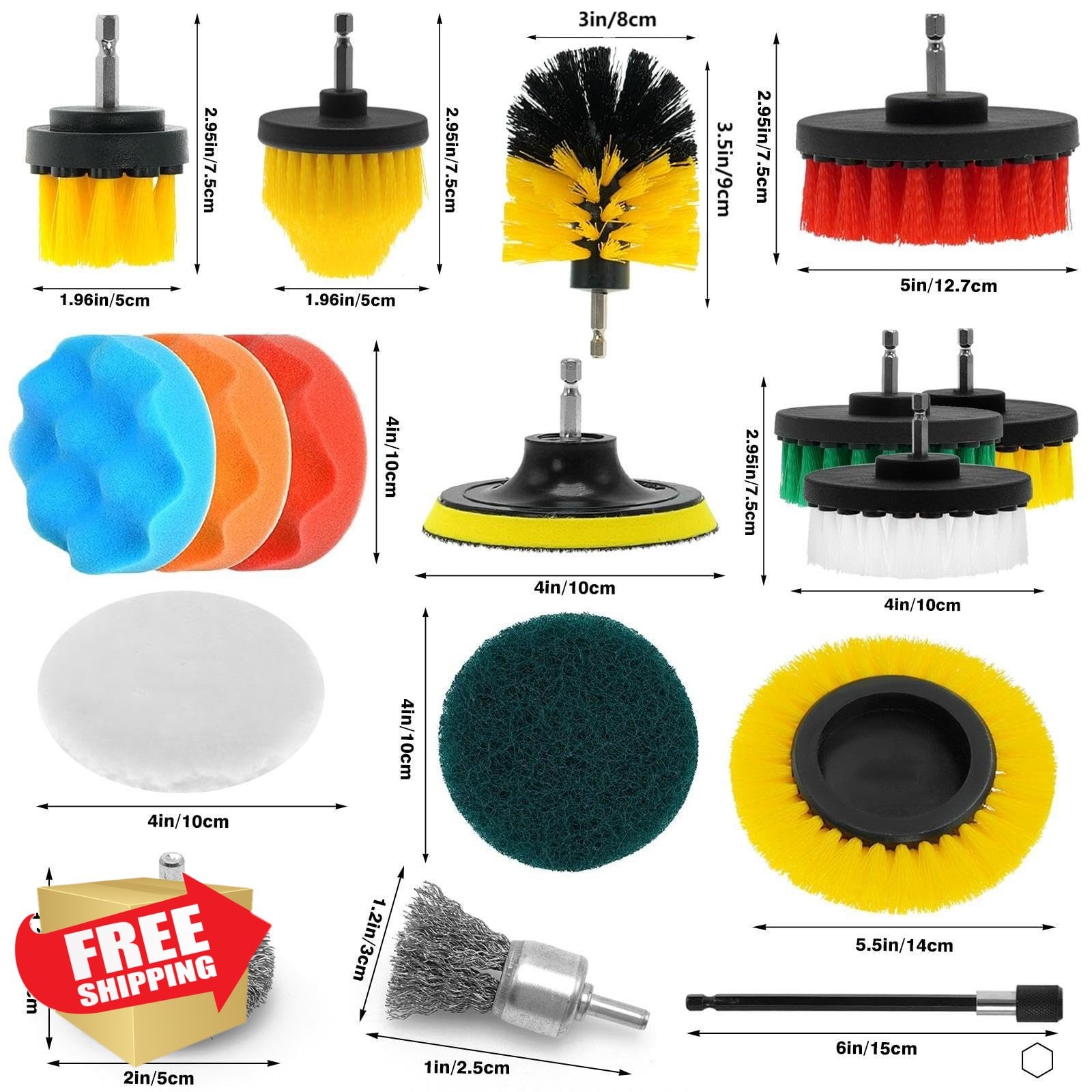 ETOUPA 30 Piece Drill Brush Scrubber Attachments
