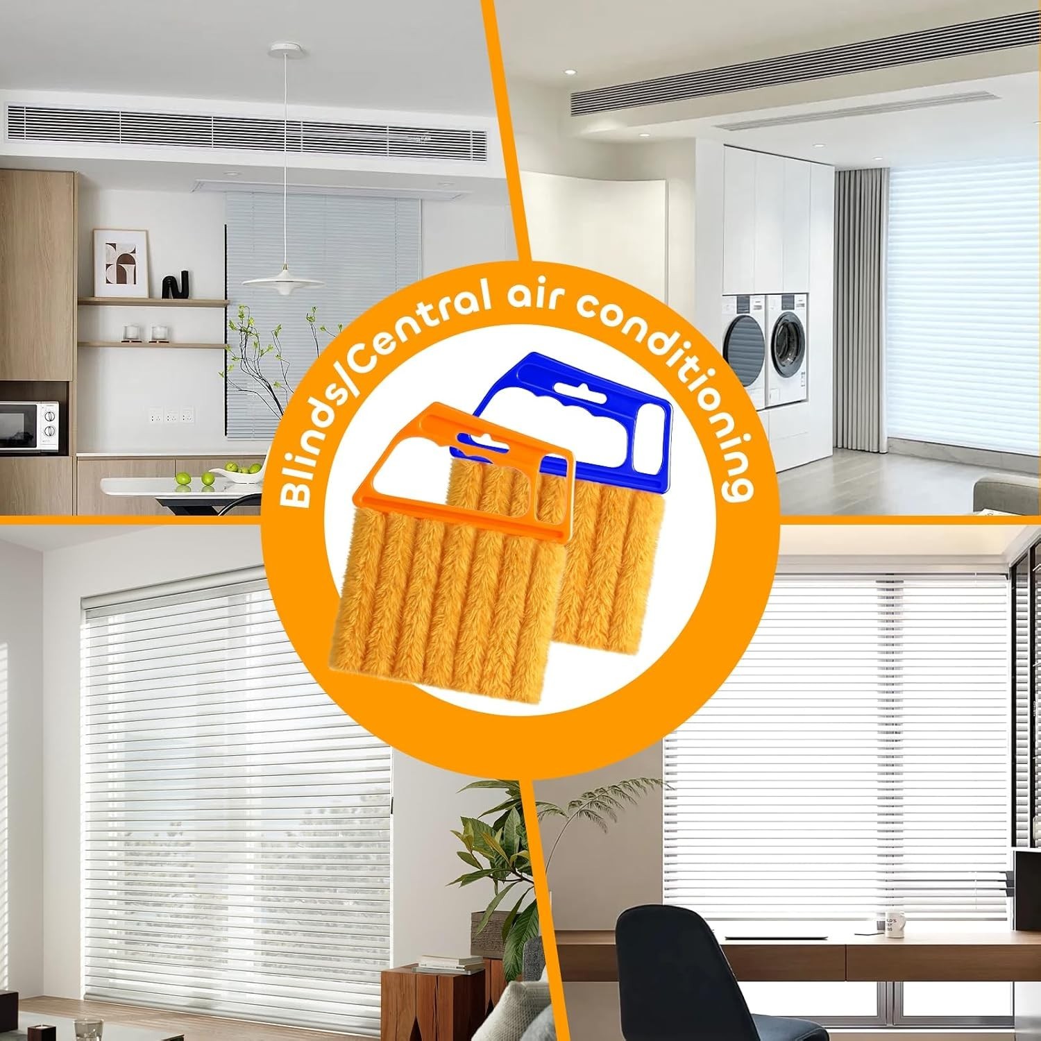 2 Pcs Blind Cleaner Duster Tool,Blind Dusters for Cleaning,Cleaning Brush,7 Fing