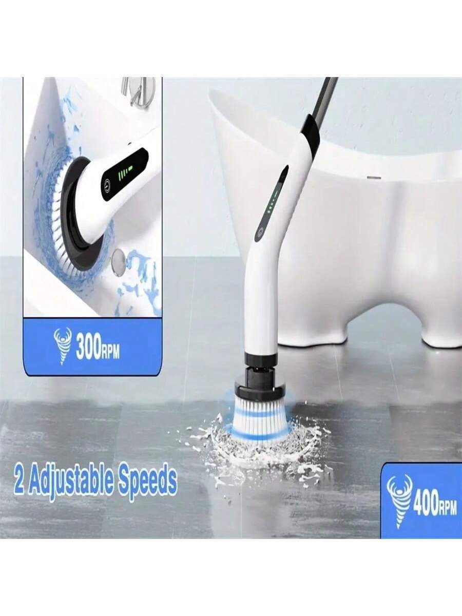 8 IN 1 Electric Spin Scrubber Cordless Power Cleaning Brush Rechargeable Cleane