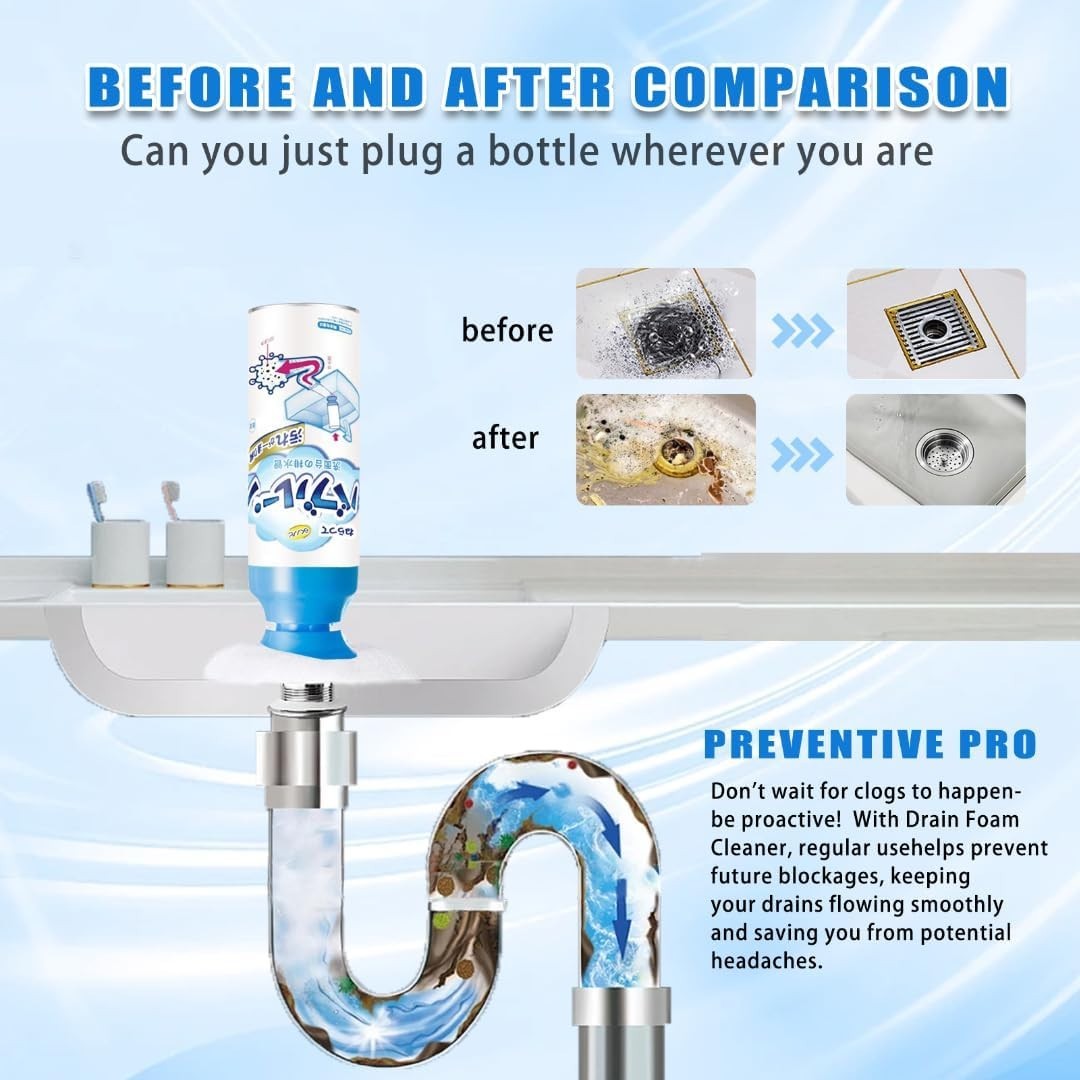 [2 cans] ZZBARER Foam Drain Cleaner, Powerful Sink and Drain Cleaner