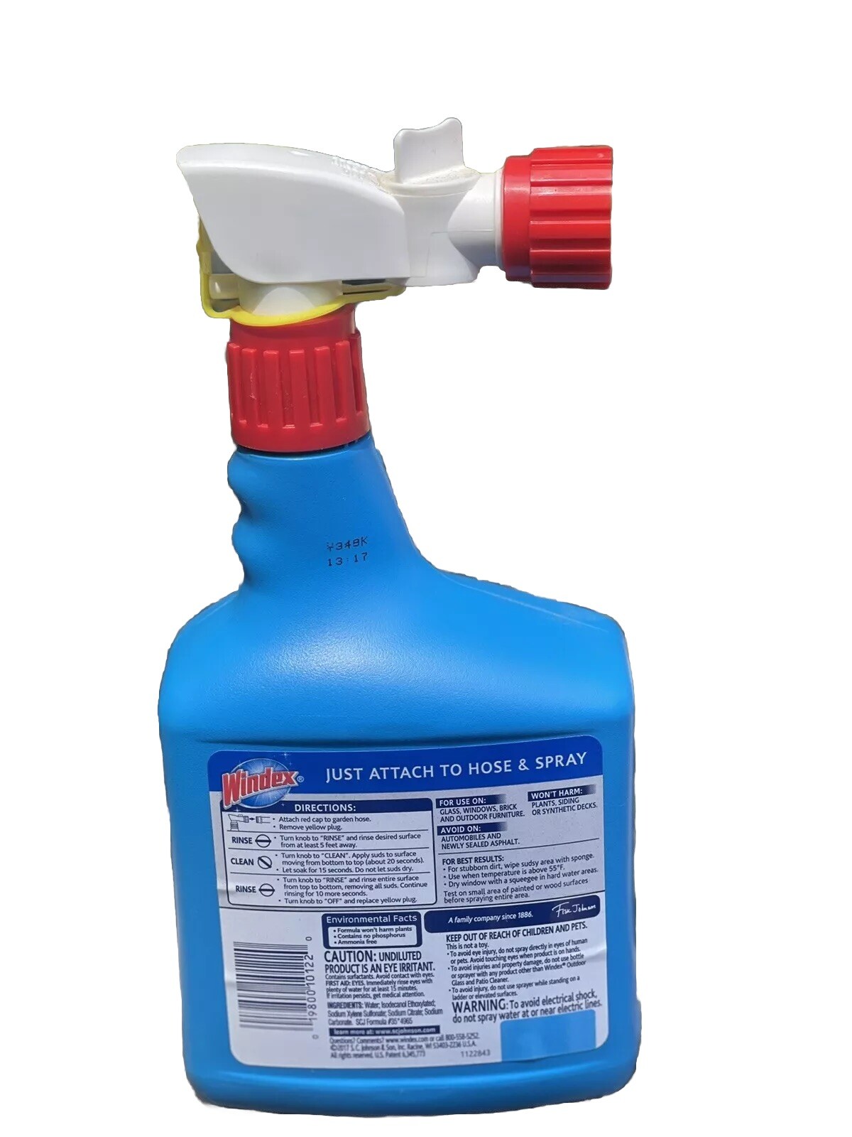 Windex OUTDOOR Glass Cleaner 32 oz. Hose Spray Streak-Free Shine Patio NEW