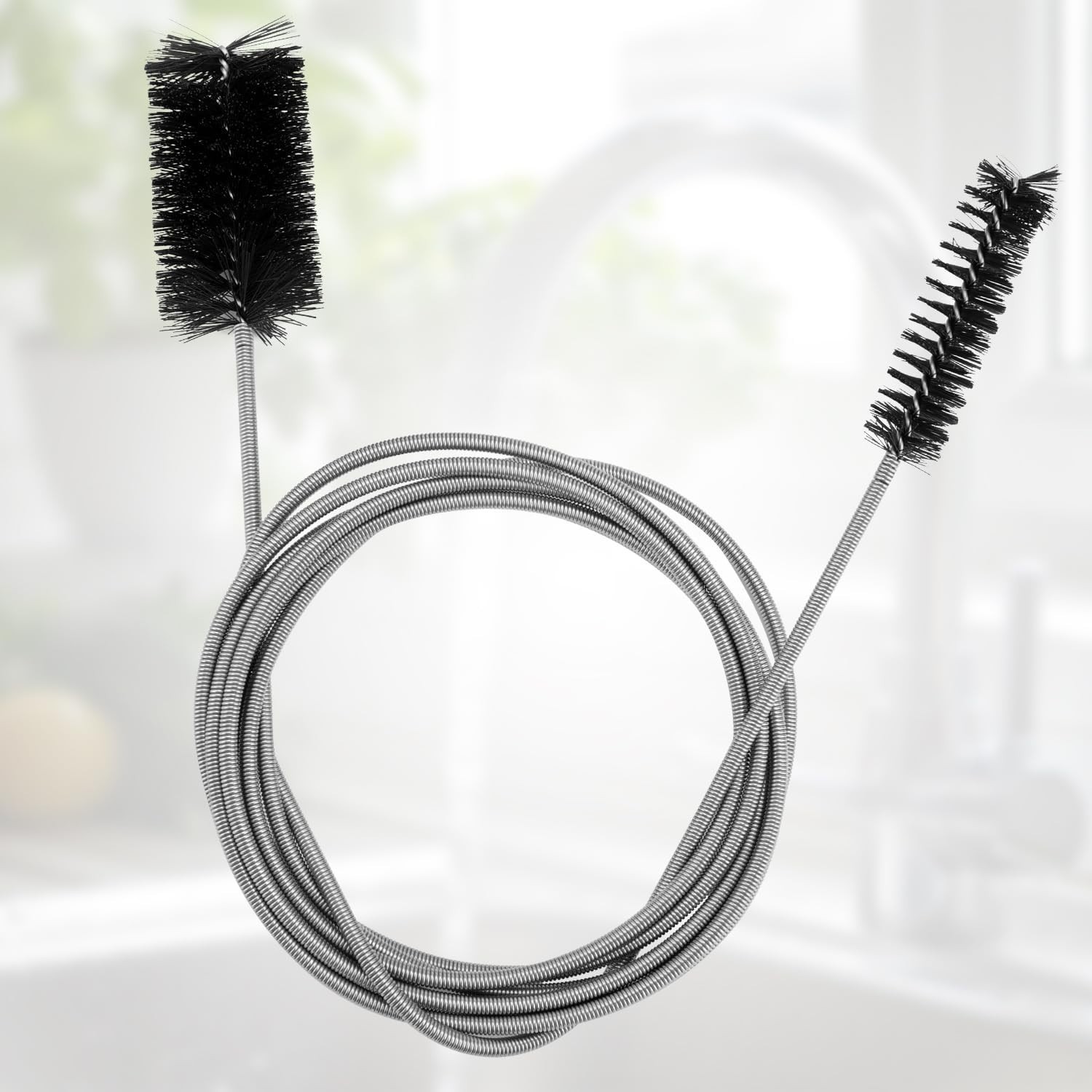 Flexible Metal Tube Brush 66.93 Inch Drain Pipe Cleaning Tool for Narrow Holes
