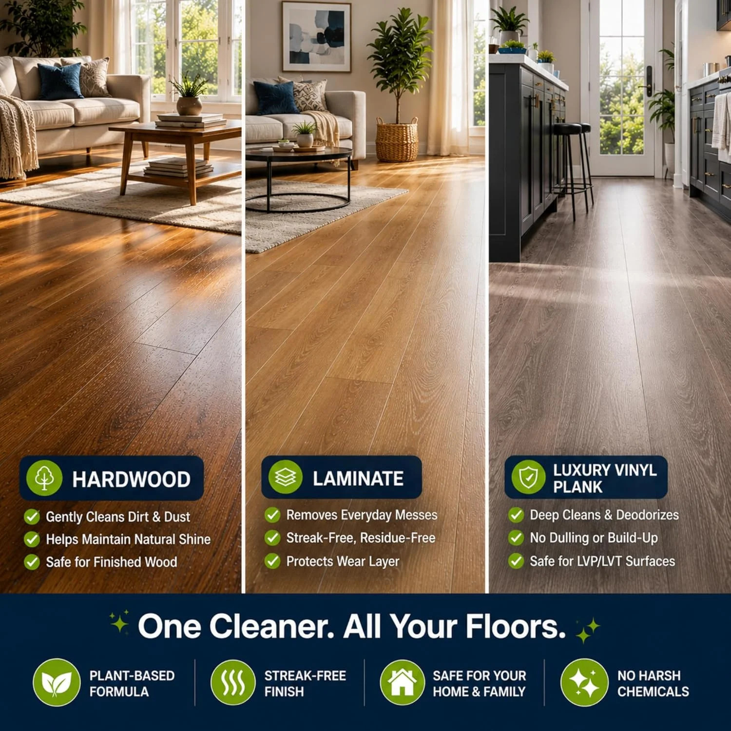 Black Diamond Stoneworks Wood & Laminate Floor Cleaner – No-Rinse Streak-Free Cl