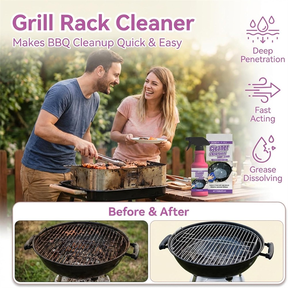 Fast-Acting Heavy-Duty Max Grill Degreaser Spray BBQ Cleaner Grease Remover