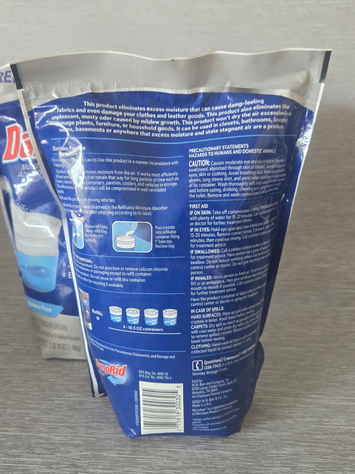 DampRid Moisture Absorber Refill, Pure Linen Scent 44 Oz. Bag, Freshness