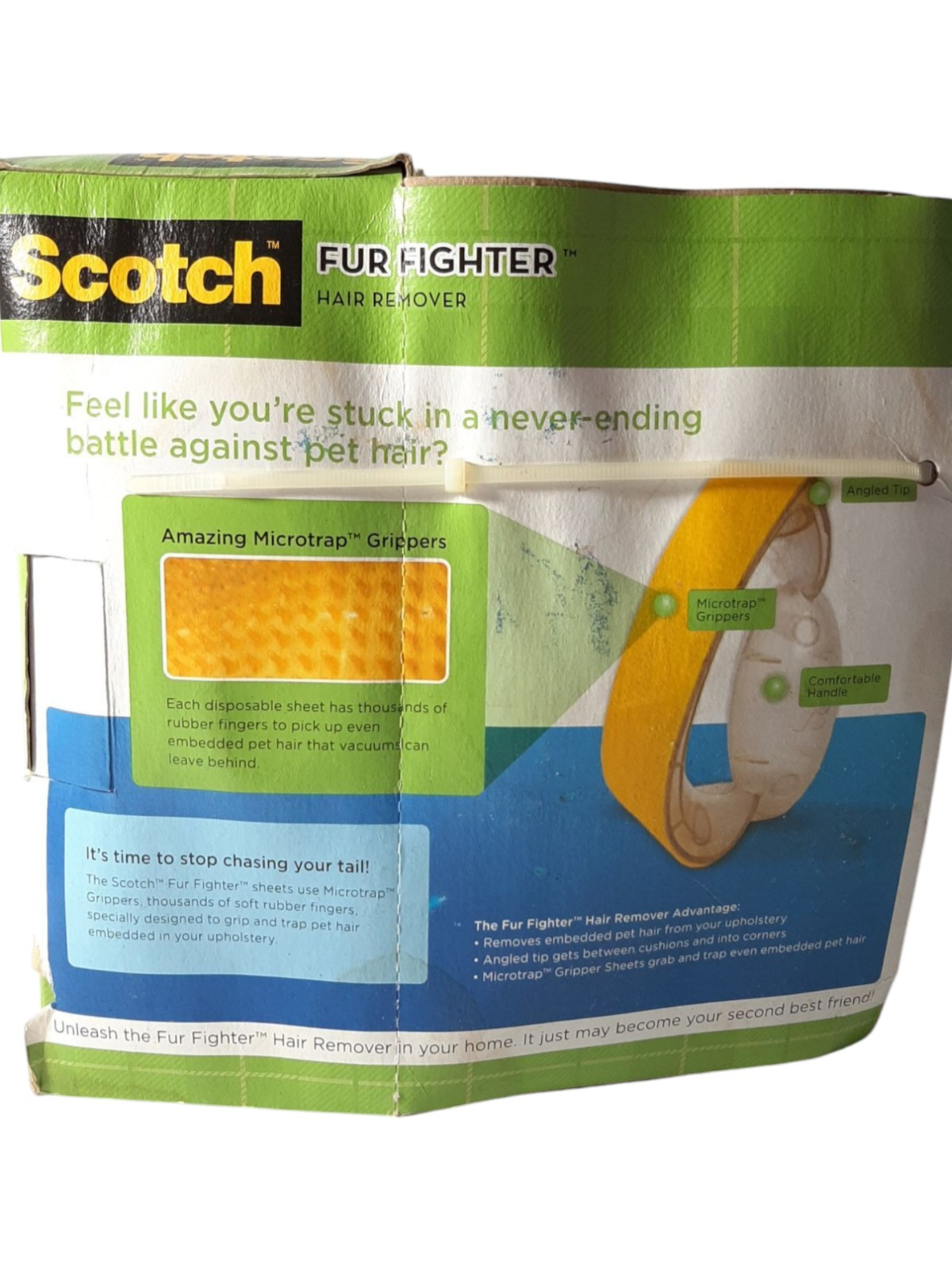Scotch fur fighter Hair Remover 1 Handle 23 refill Sheets (2 Missing) Not Used