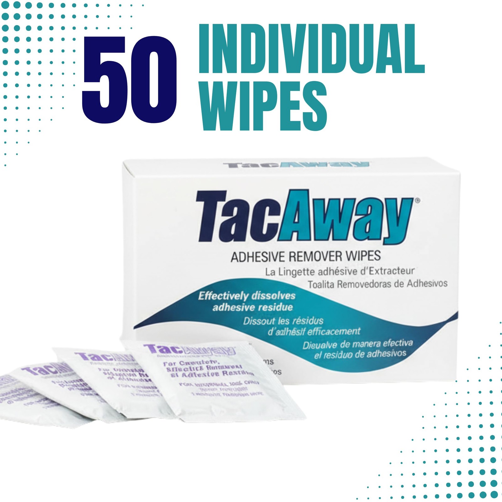 Trms408W – Tacaway Adhesive Remover Wipe, Non-Acetone, 50/Box