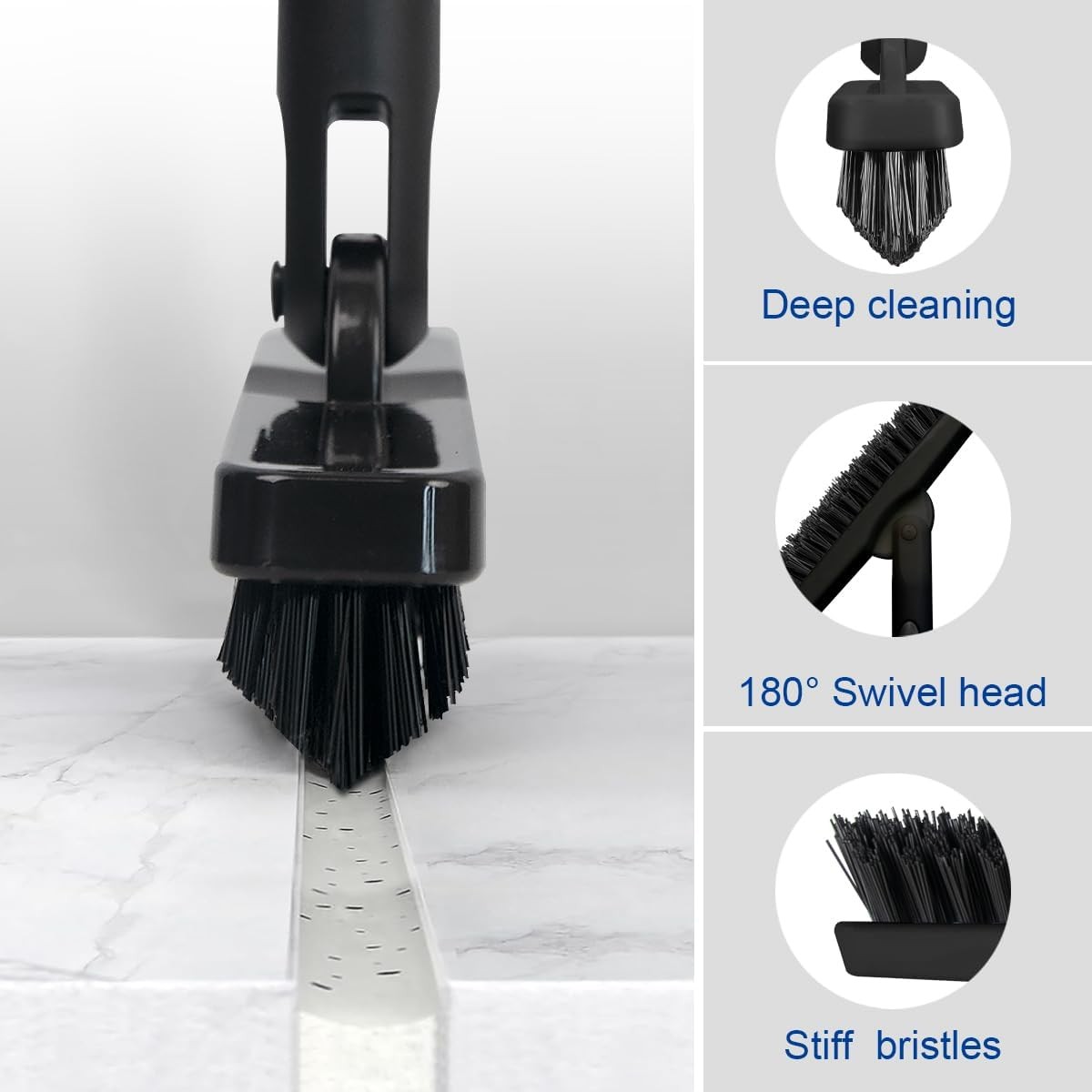 Tile Grout Brush W/ Long Handle Grout Cleaner Brush Tile Floors Shower Tile