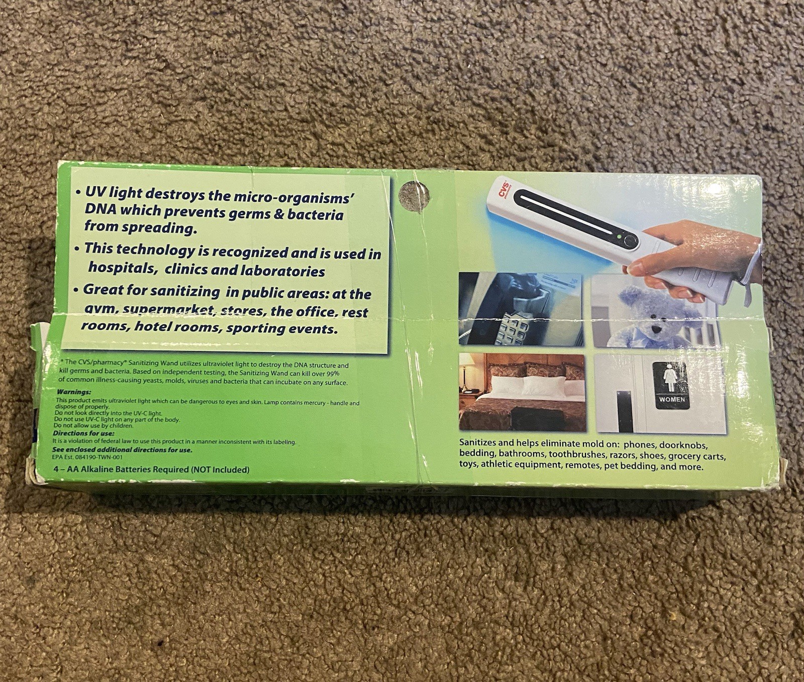 CVS Pharmacy UVC Handheld Sterilization Multiuse Sterilizing Wands