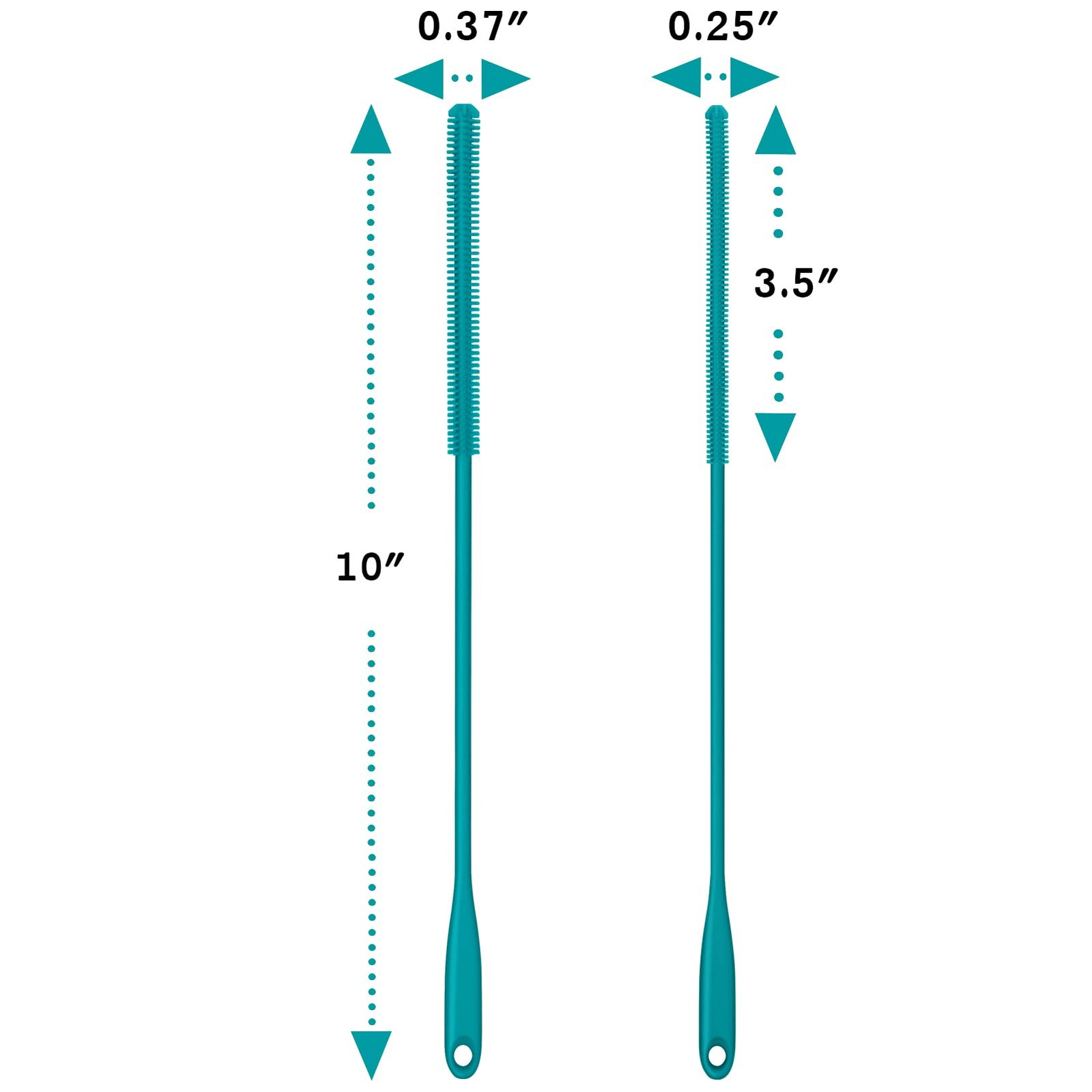 Silicone Straw Brush 4 Pack – (2 Small, 2 Wide) – 10 Inch Reusable Straw Clea…