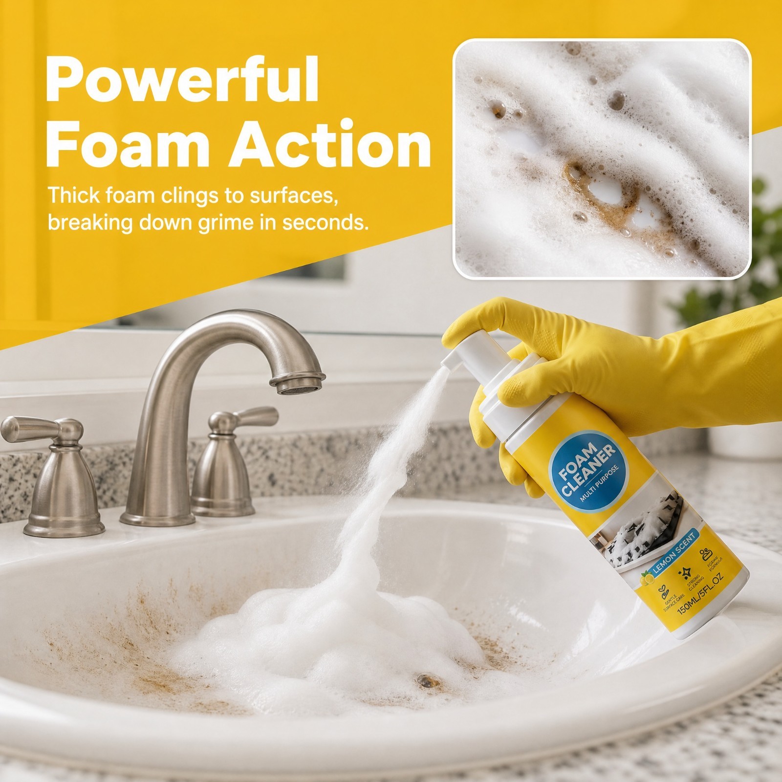 4 in 1 Multi Enzyme Foam Cleaner No Rinse Multifunctional All Purpose Household