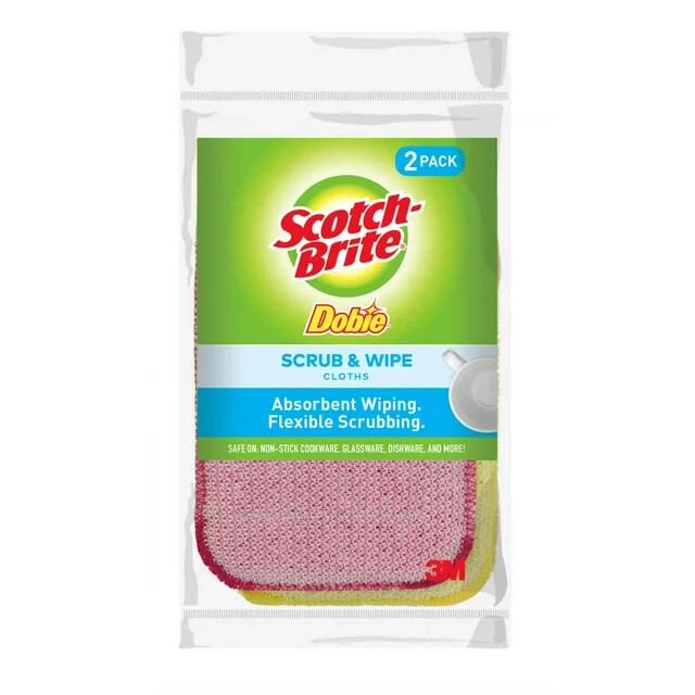 (3-2/pk)-3M Scotch-Brite Dobie Scrub & Wipe Reusable Cleaning Cloth Model 9057-2
