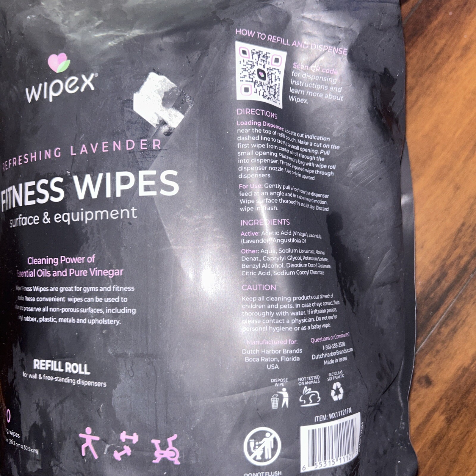 Wipex Gym & Fitness Wipes Refill Pack 700 Large Natural Wipes with Vinegar & Lem