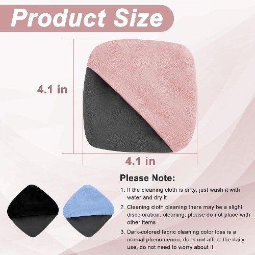 Screen Cleaner, 4.1”×4.1” Microfiber Dashboard Wipes, Square M Color: pink-1