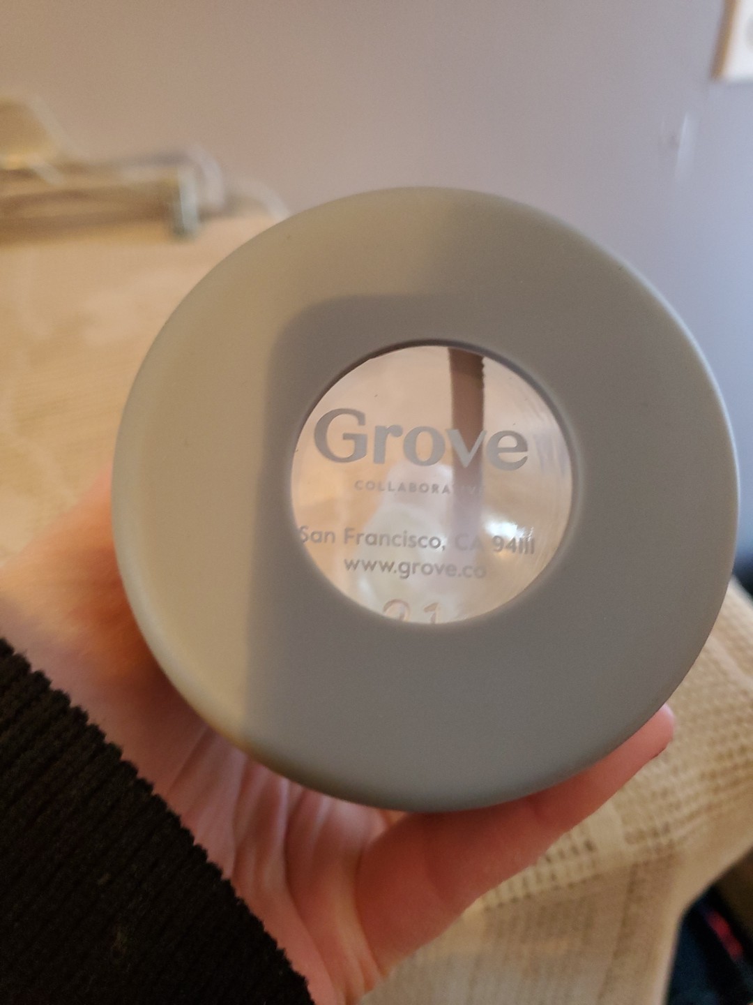 Grove Collaborative Glass Spray Bottle With Gray Silicone Sleeve New 16 Oz