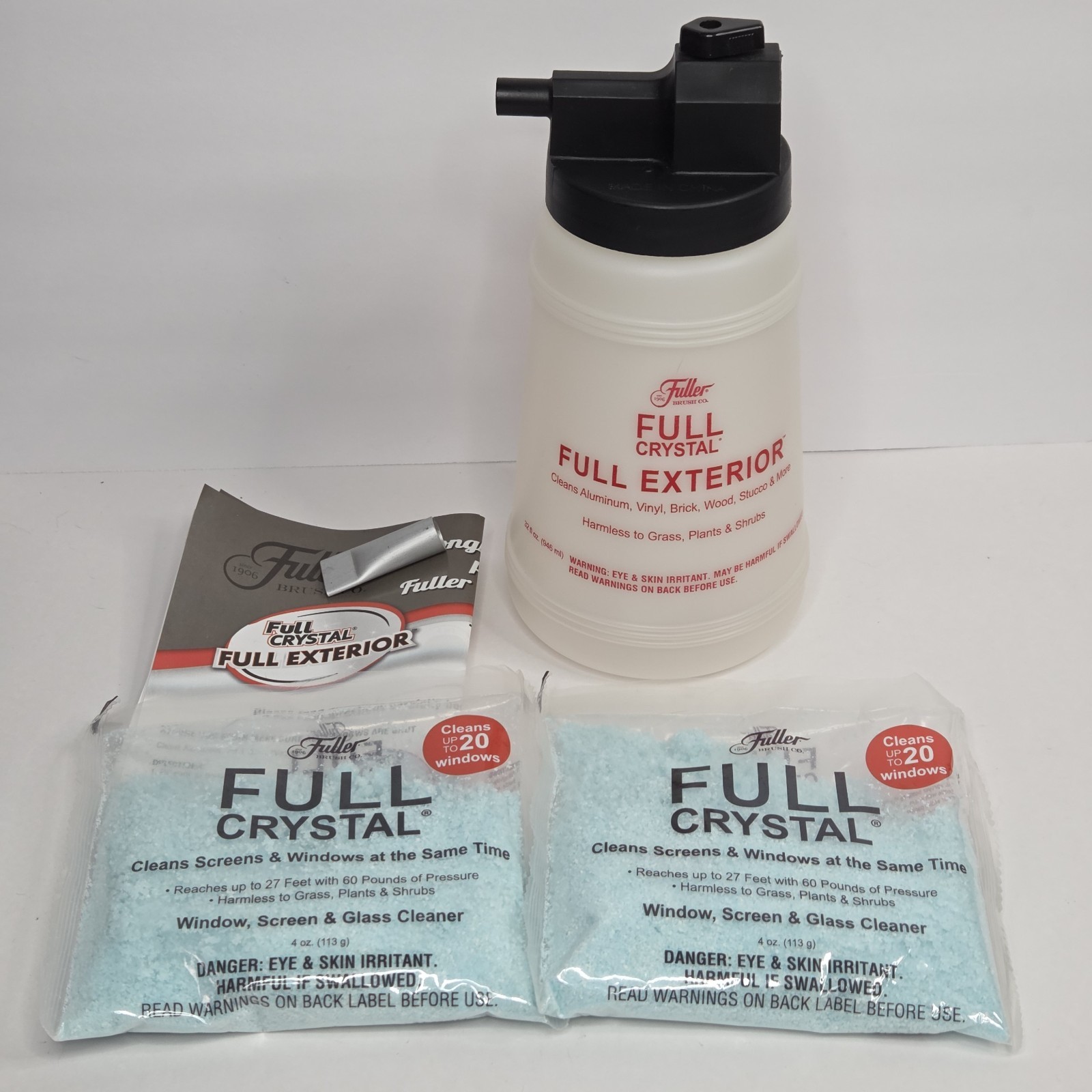 Fuller Brush Full Crystal Exterior Kit Cleans Aluminum Vinyl Brick Wood Stucco