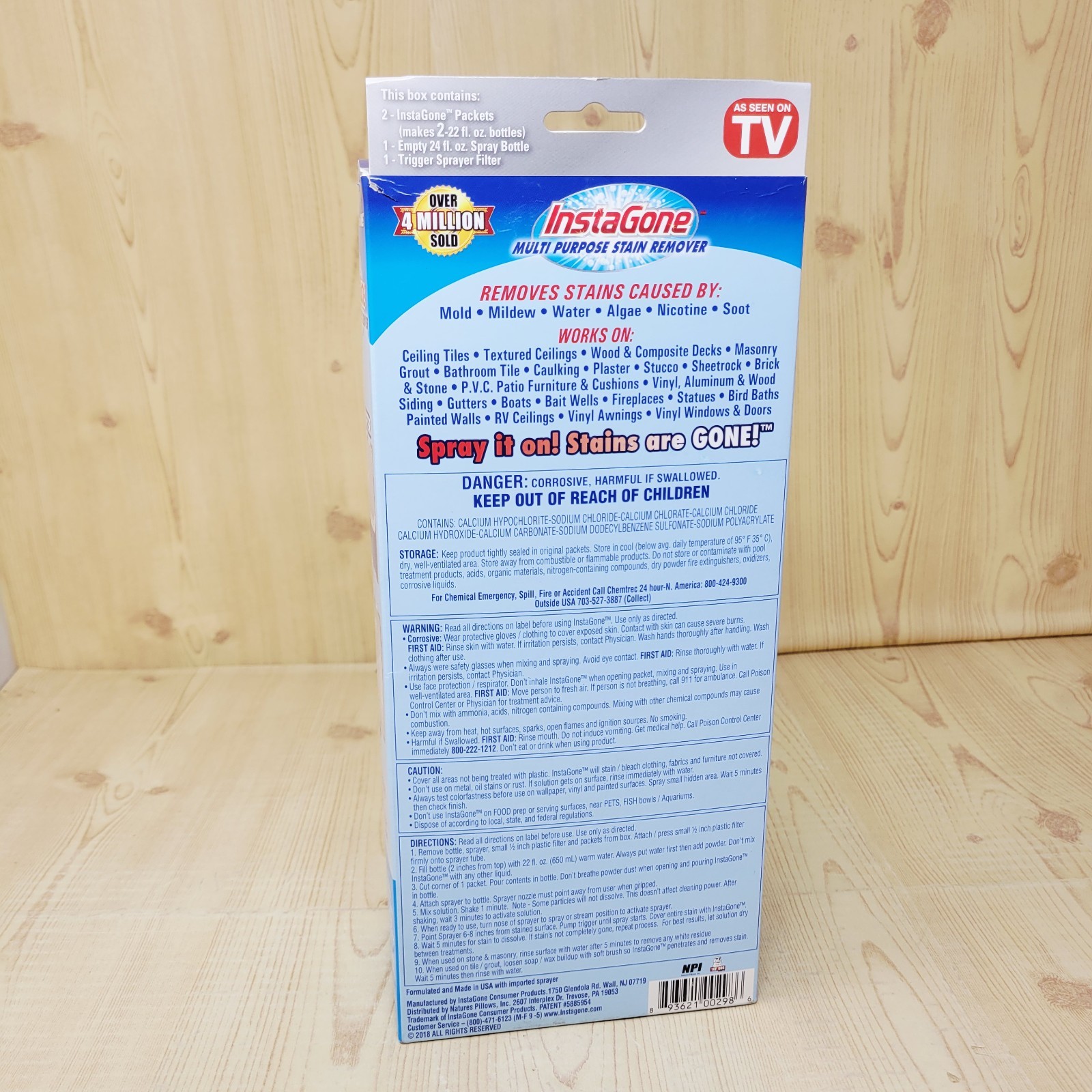 Instagone Stain Remover Multi-Purpose Stain Remover, 1 Bottle + 2 Packets