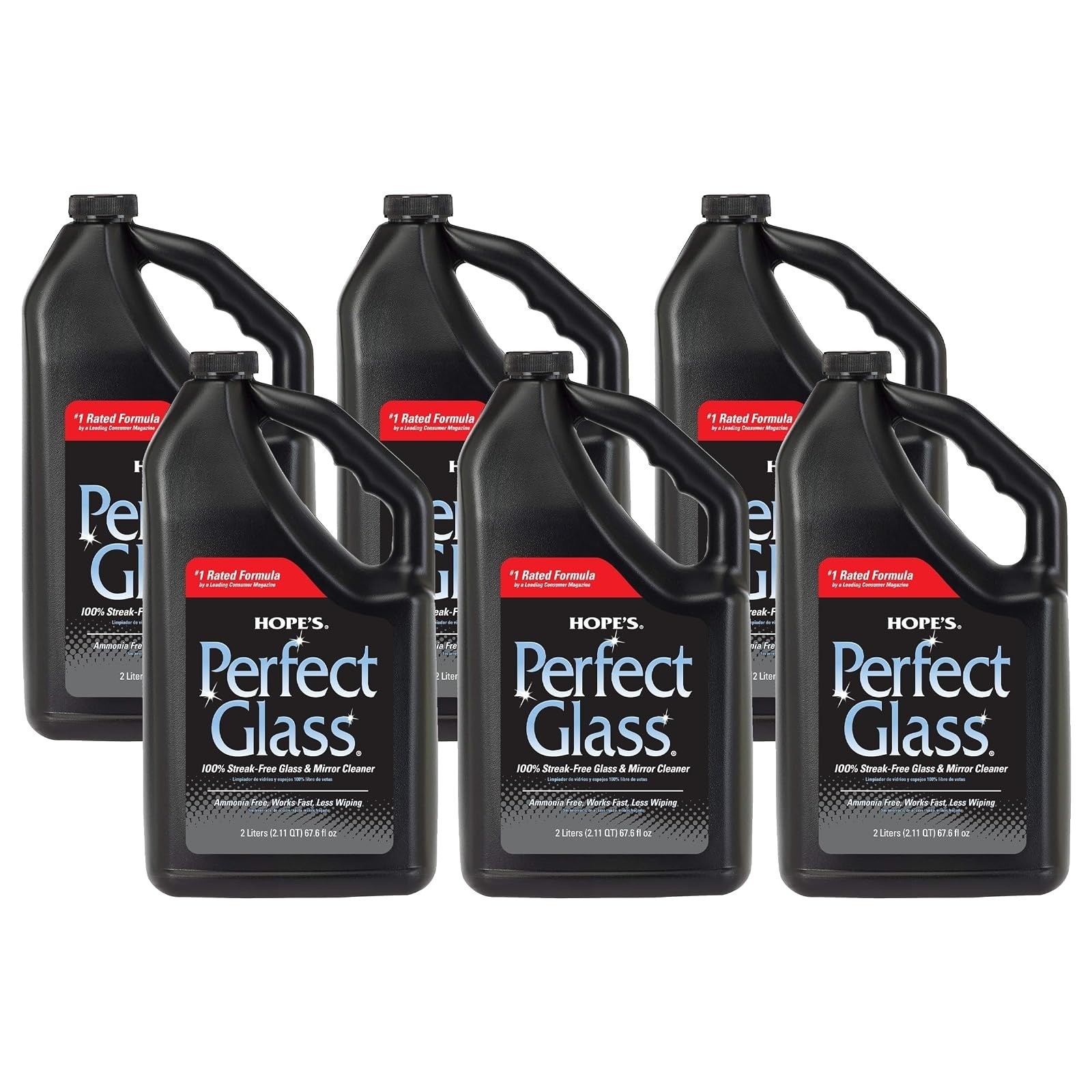 HOPE’S Perfect Glass Cleaner Spray Refill, Streak-Free, 67.6 Ounce