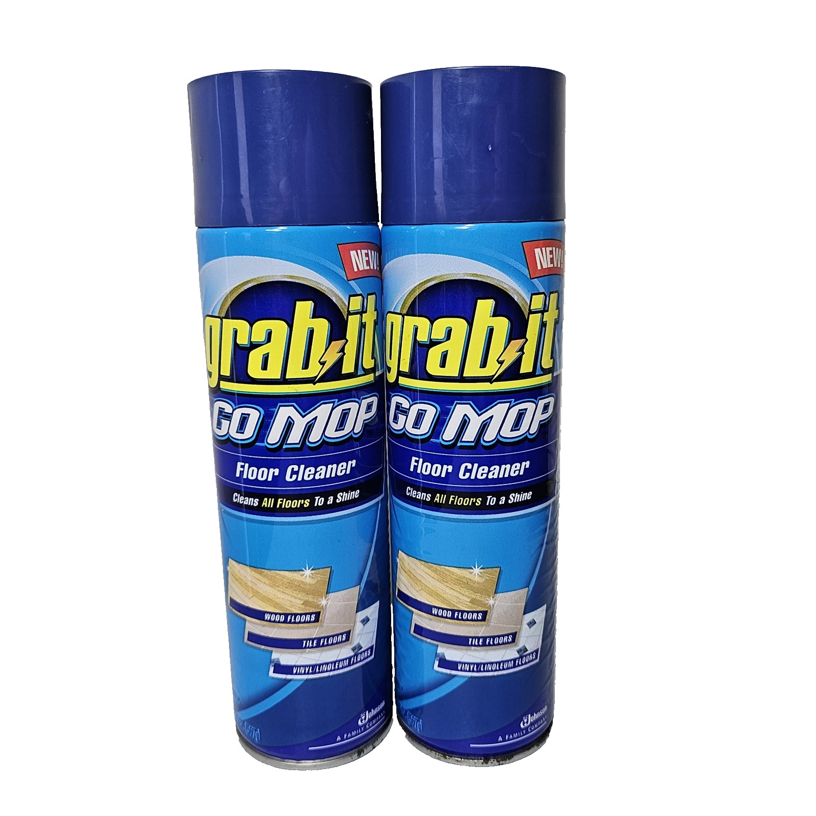 (2) Grab It Mopping System Floor Cleaner 20oz Cans for Grab-It Go Mop