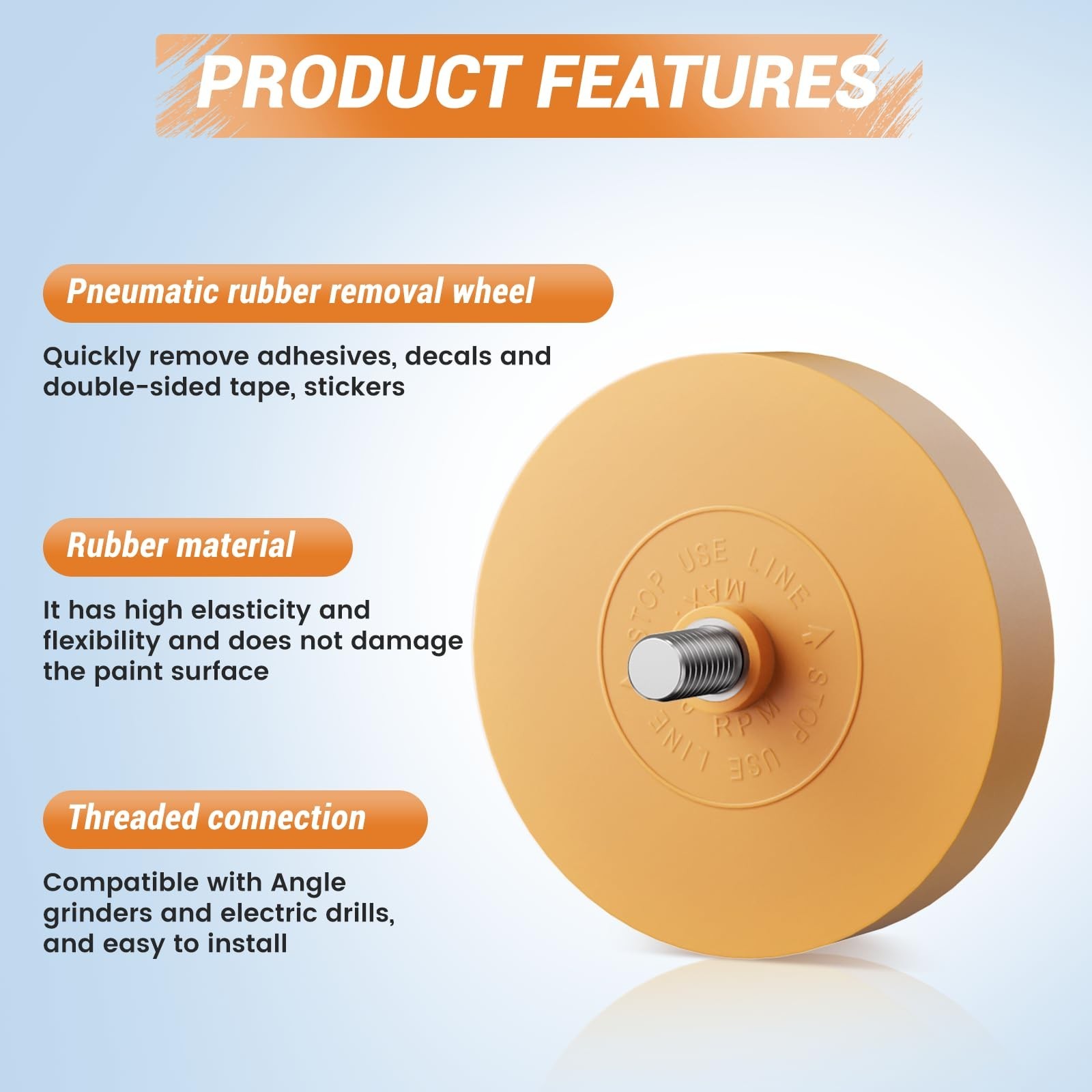 1PCS Adhesive Remover Wheel – Rubber Eraser Wheel for Drill, Decal and Sticke…