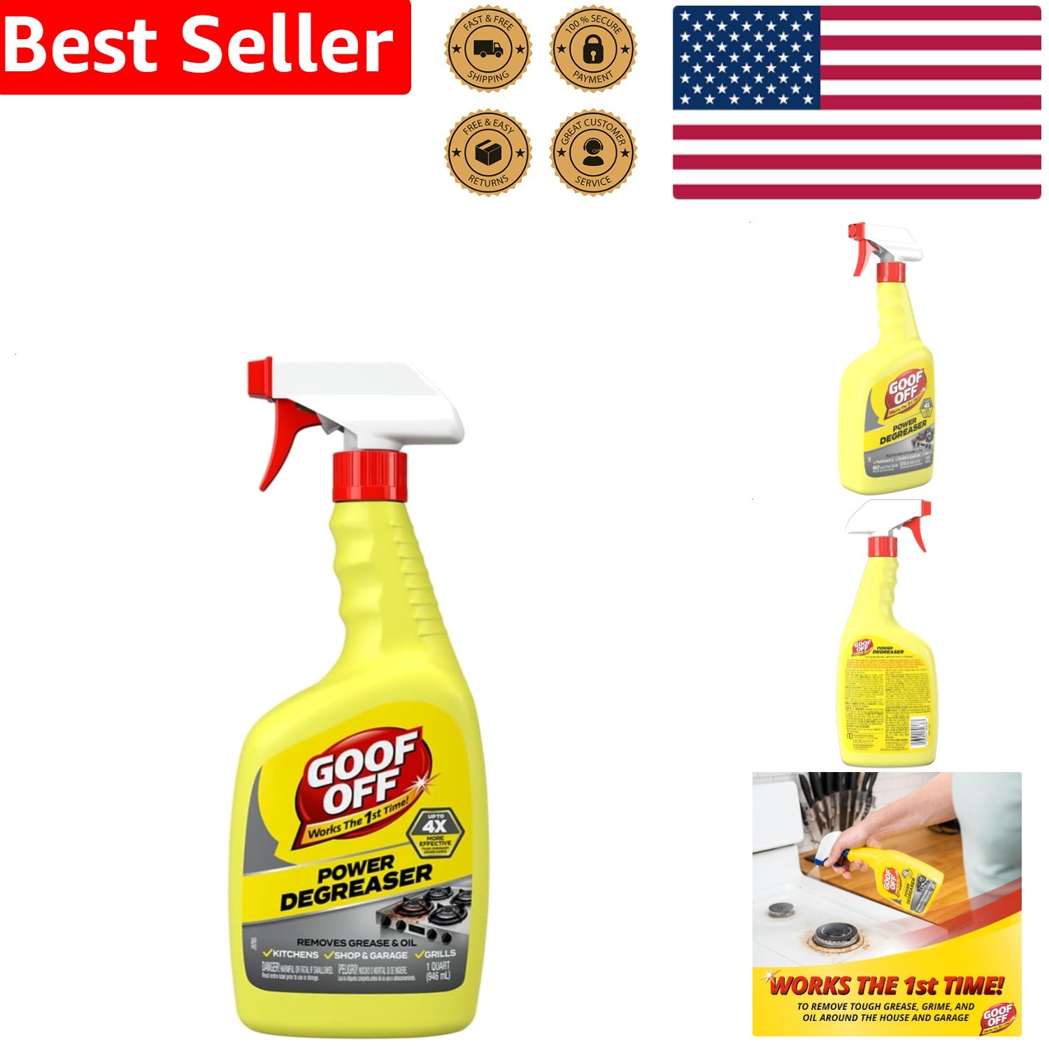 Mechanic Degreaser Cleaner 32oz Spray Tough Grease Tar Asphalt Household Garage