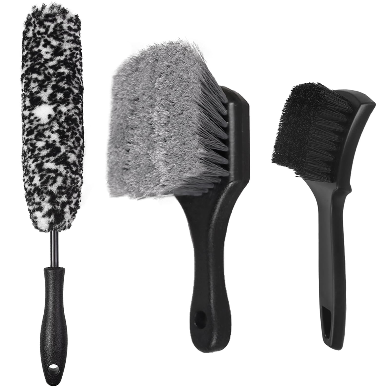 Car Wheel & Tire Brush , Wheel Cleaner Brush, Soft & Stiff Bristle Cleaning B…