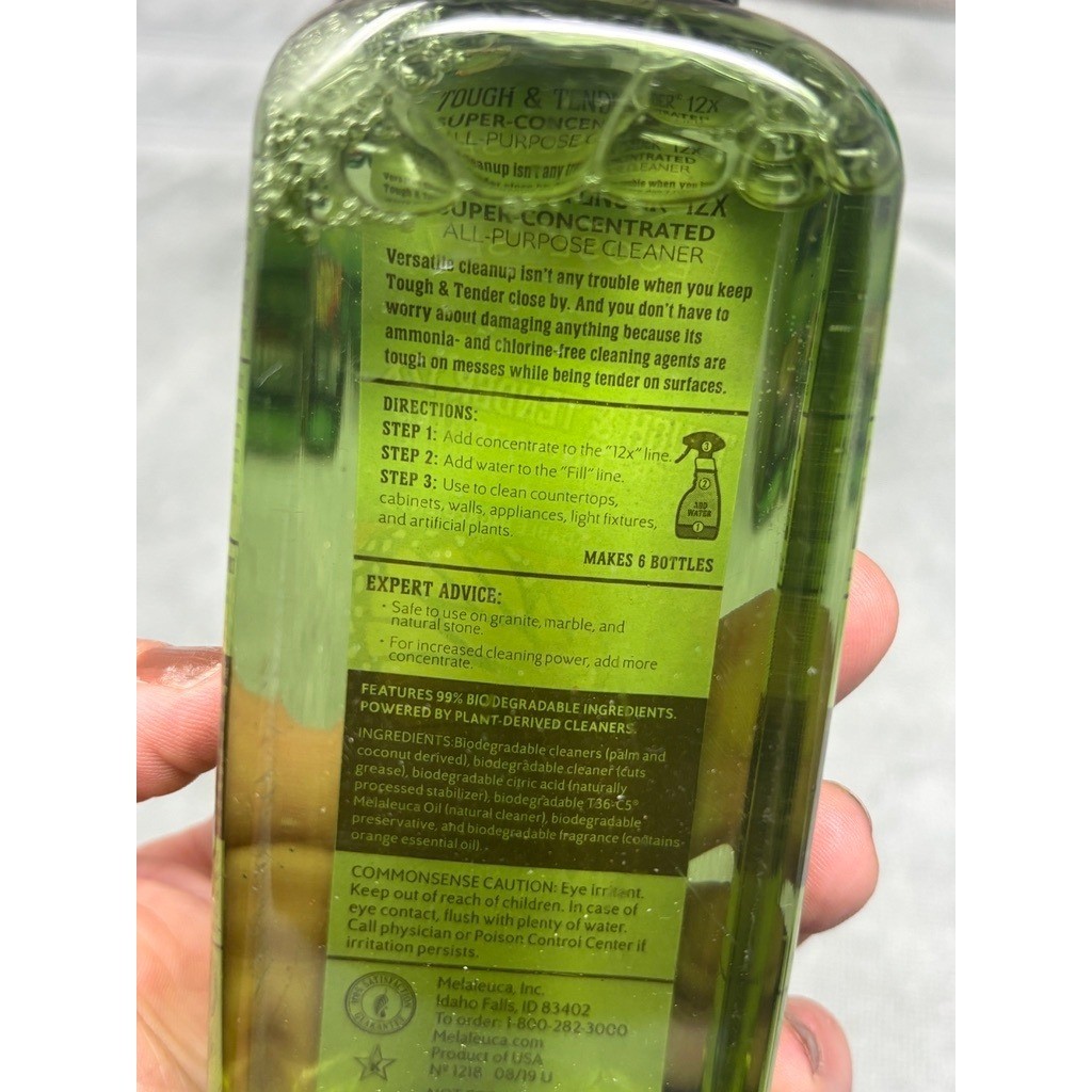 Melaleuca EcoSense Tough & Tender 12x All-Purpose Cleaner 8oz 4-Pack Concentrate