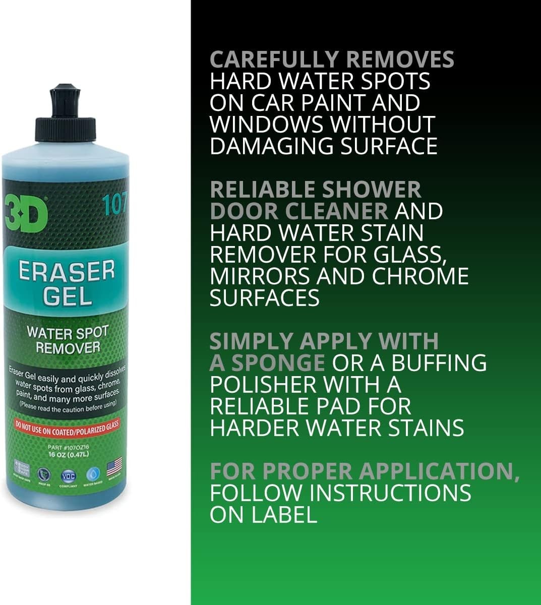 Eraser Gel Water Spot Remover – Acidic Gel Formula for Hard Water Spots & Min…