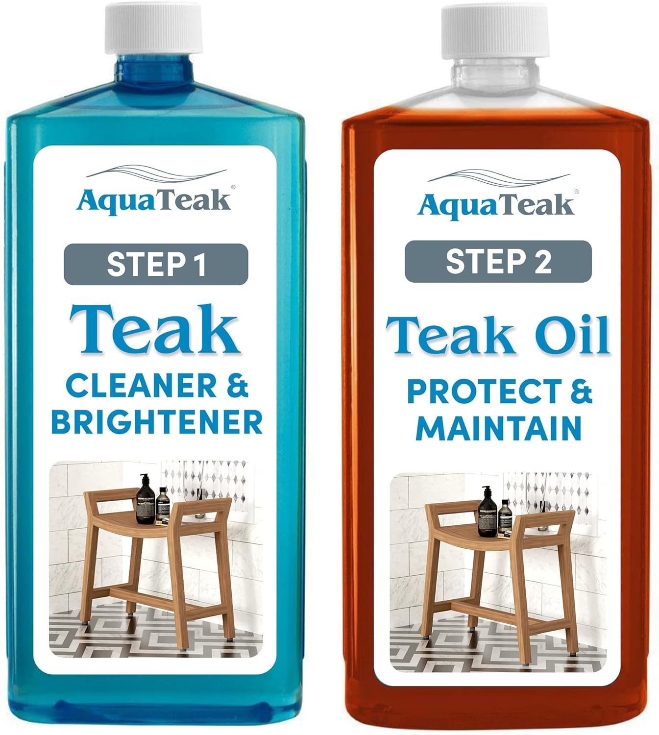 Wood Restoration Duo – 6oz Teak Cleaner and Oil for Stunning Furniture Revamp