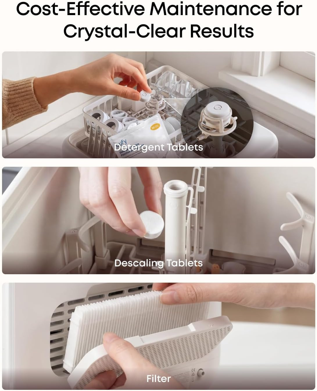 Cleaning Kit for eufy Bottle Washer, Cleaning Set with Detergent Tablets (180 Pc