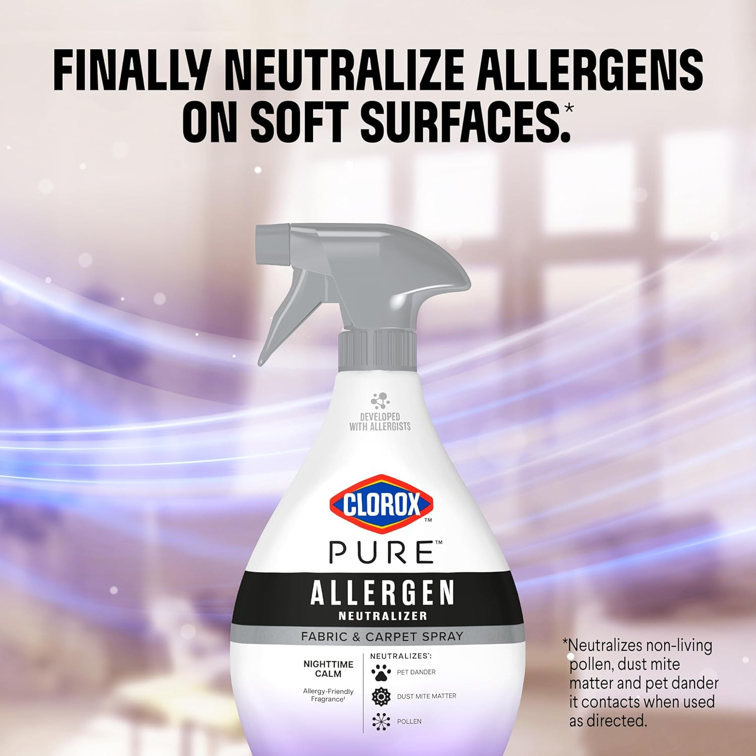 PURE Allergen Neutralizer Fabric and Carpet Spray, Nighttime Calm, 26 Fluid Ounc