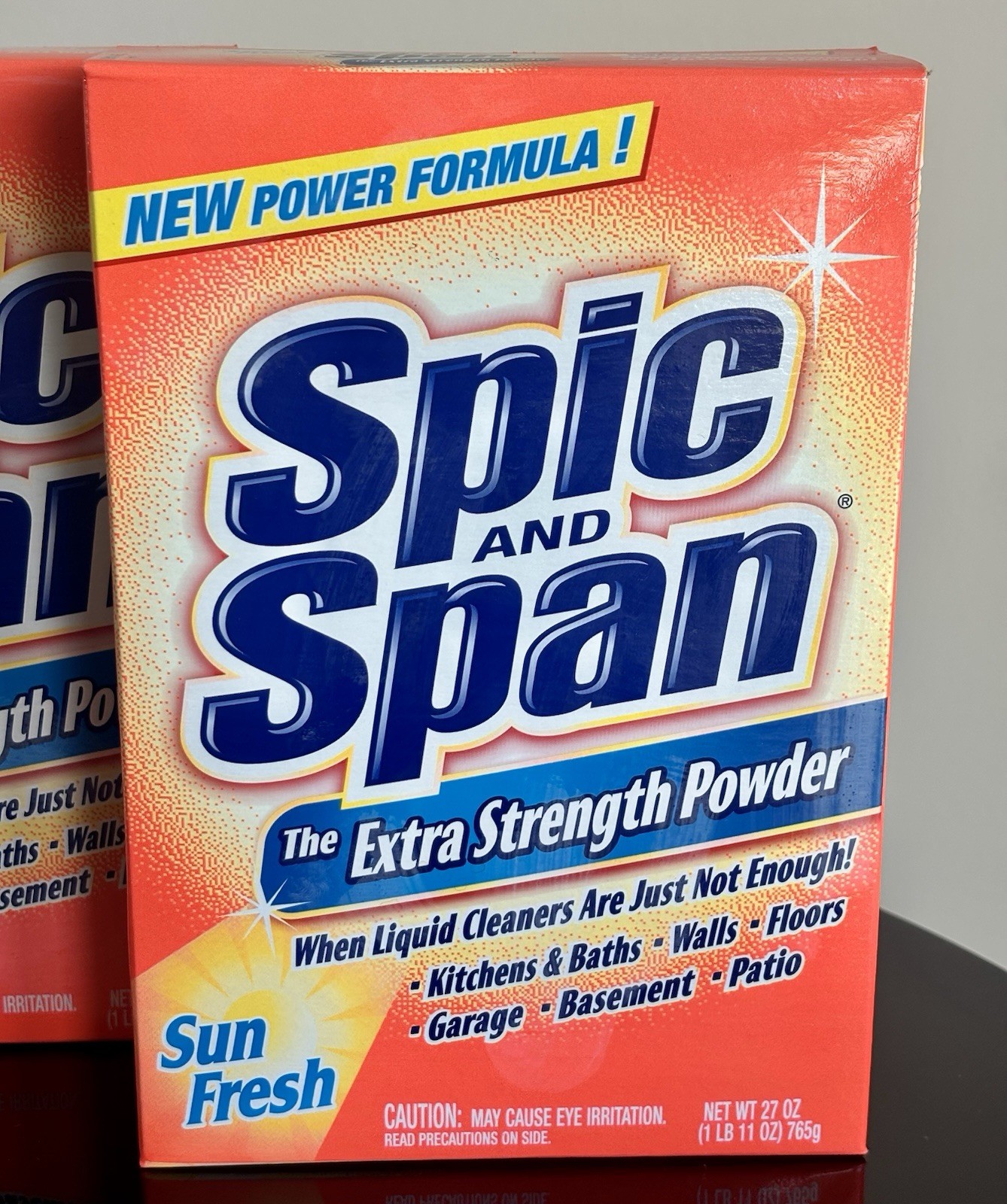 NOS 2 Boxes Sun Fresh Spic and Span Extra Strength Powder 27 oz Each NEW!