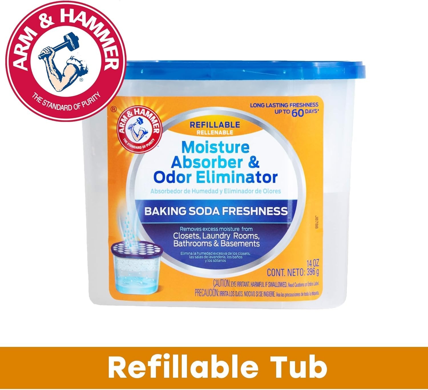 Fragrance Free Refillable Moisture Absorber and Odor Eliminator 14 oz. Tub