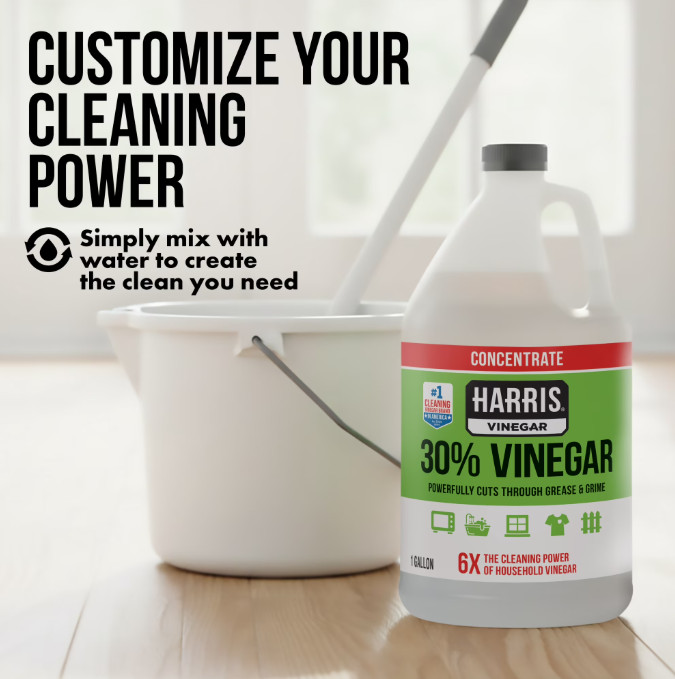 2 Pack- Harris 30% Vinegar Concentrate 1Gal Industrial Strength Cleaning Vinegar