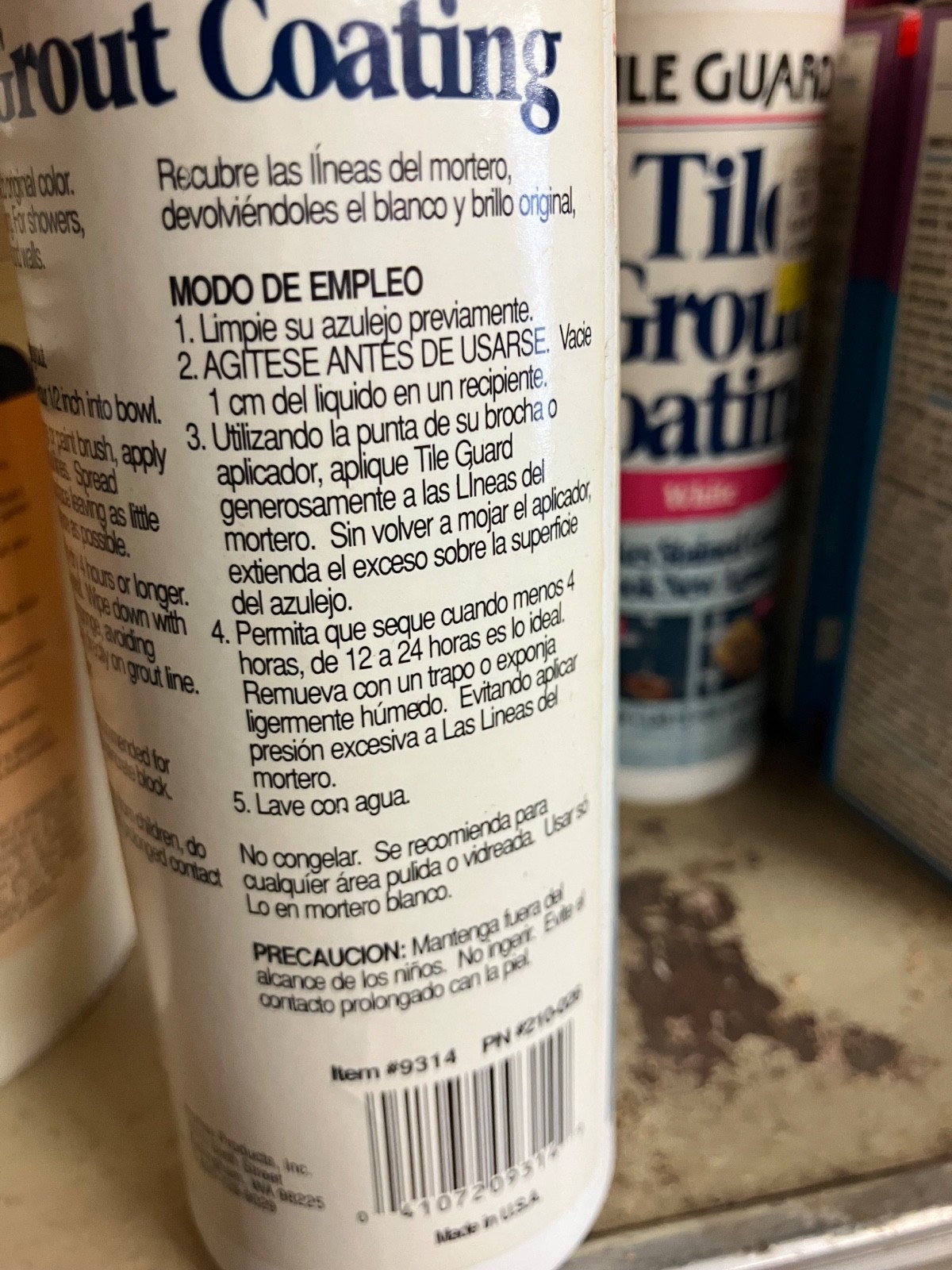 Tile Guard Tile Grout White Coating 8 Oz Bottle Cleaner Whitener Glazed Ceramic