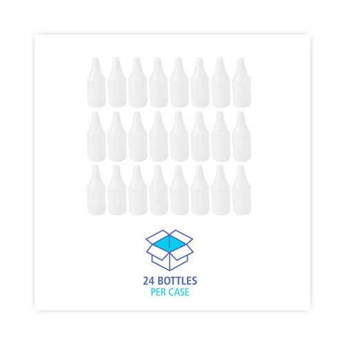 Boardwalk 00024 Embossed Plastic Spray Bottle, 24 oz, Clear, 24/Carton