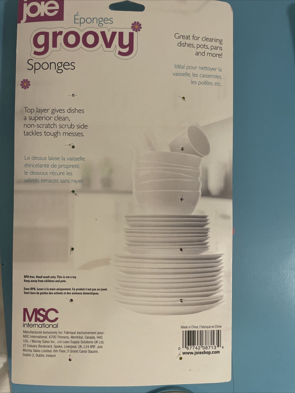 Joie Groovy Sponges, 6 Pack – 13.2×7.3x3cm