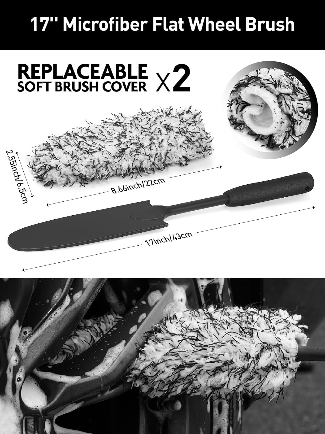 7PCS Car Wheel Cleaning Pro Kit, Tire Brush, Soft-bristled Rim Brush, Microfi…
