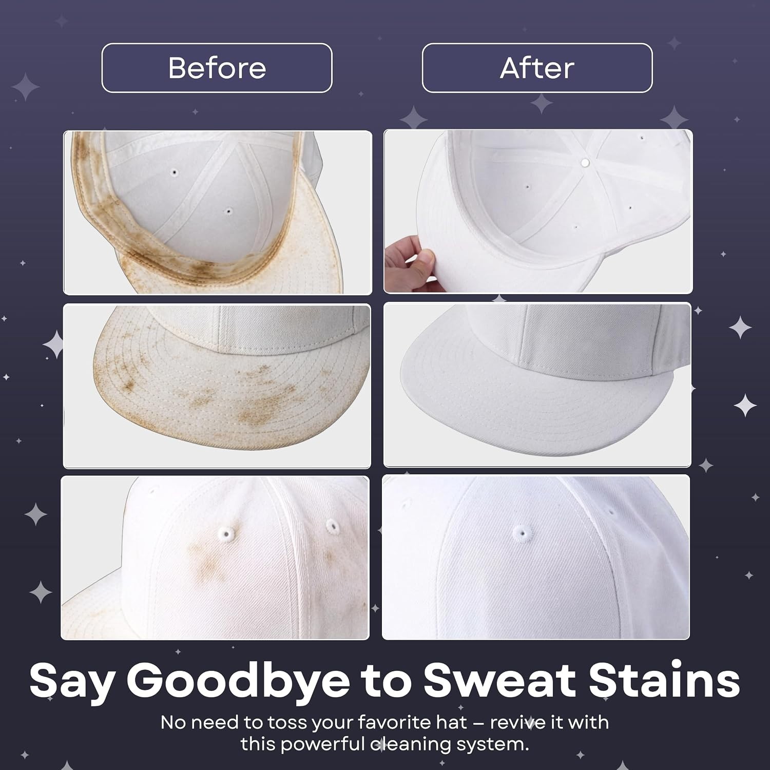 Complete Hat Cleaning Kit with Foam Cleaner Brush & Protector for Baseball Caps